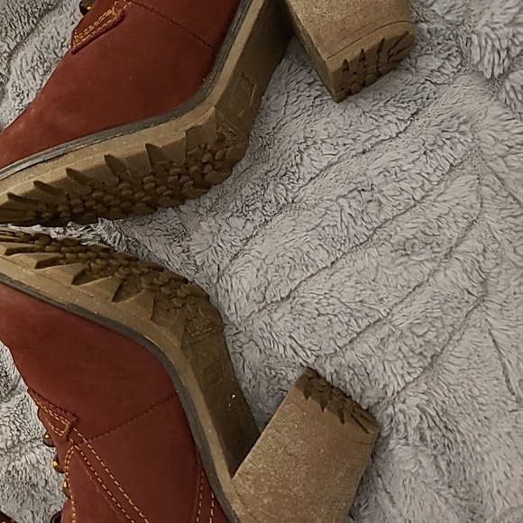 Levi's Size 8.5 Burgundy Red Suede Leather Heeled Work Boots - Picture 7 of 7